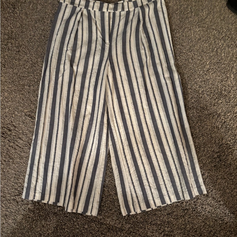 Striped Wide-Leg Pants